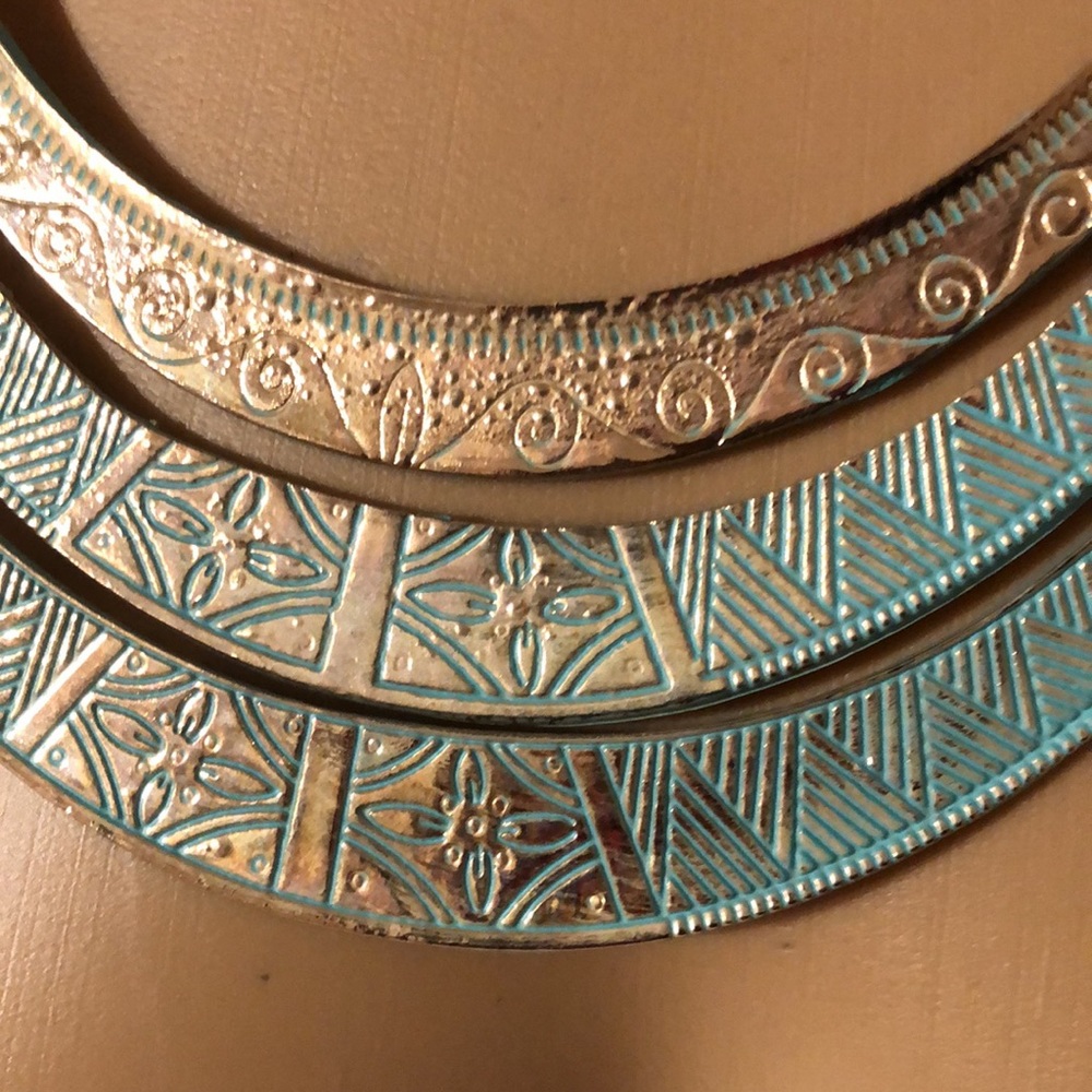 Women Necklace Light Blue & Gold Color
